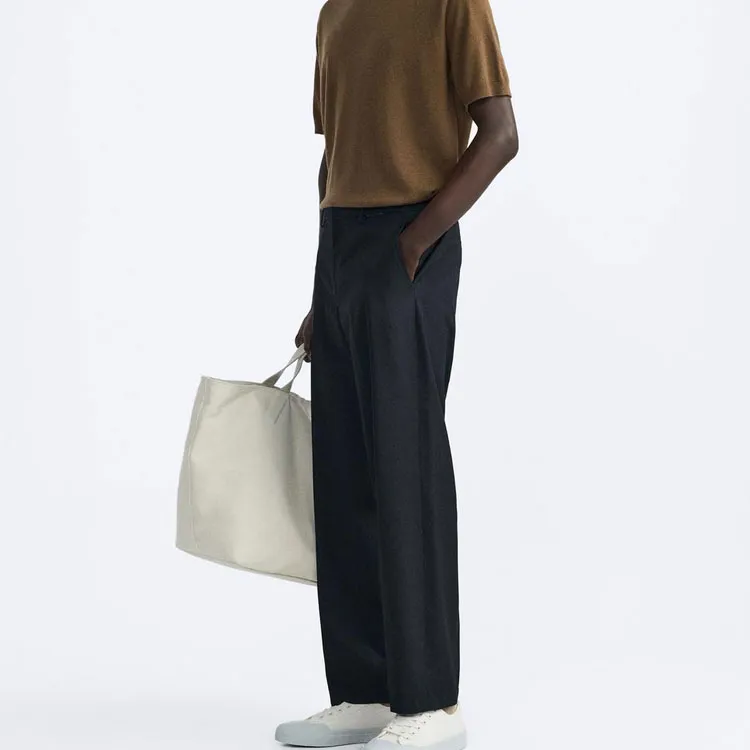 ZARA Casual Pants Men Blue-3