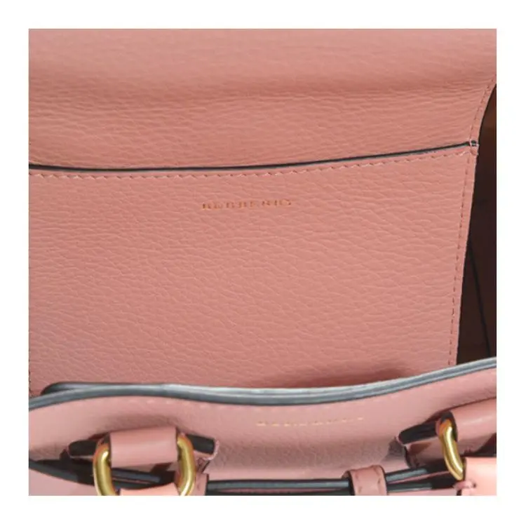 Burberry Cow Leather Tote Bag, Shopping Bag, Handbag Women's Pink Purple-3