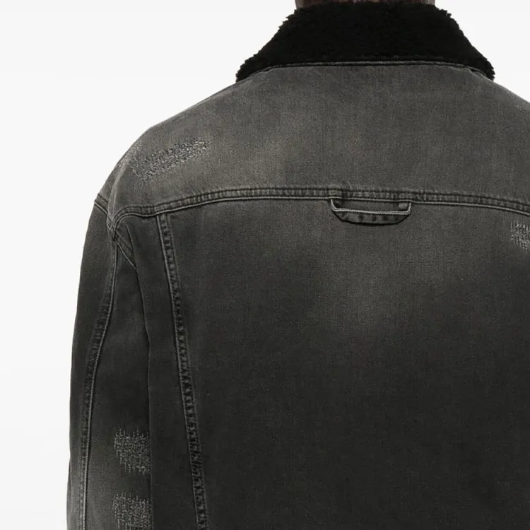 BALMAIN Distressed Denim Jacket-4