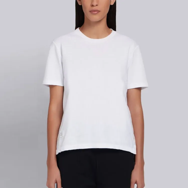 THOM BROWNE Rwb Stripe Asymmetric Hem T Shirt-2