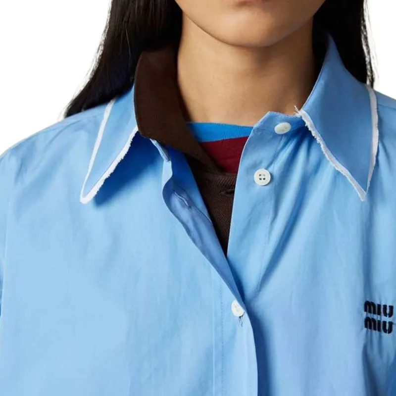 MIU MIU SS25 Shirt Women's Sapphire Blue-4
