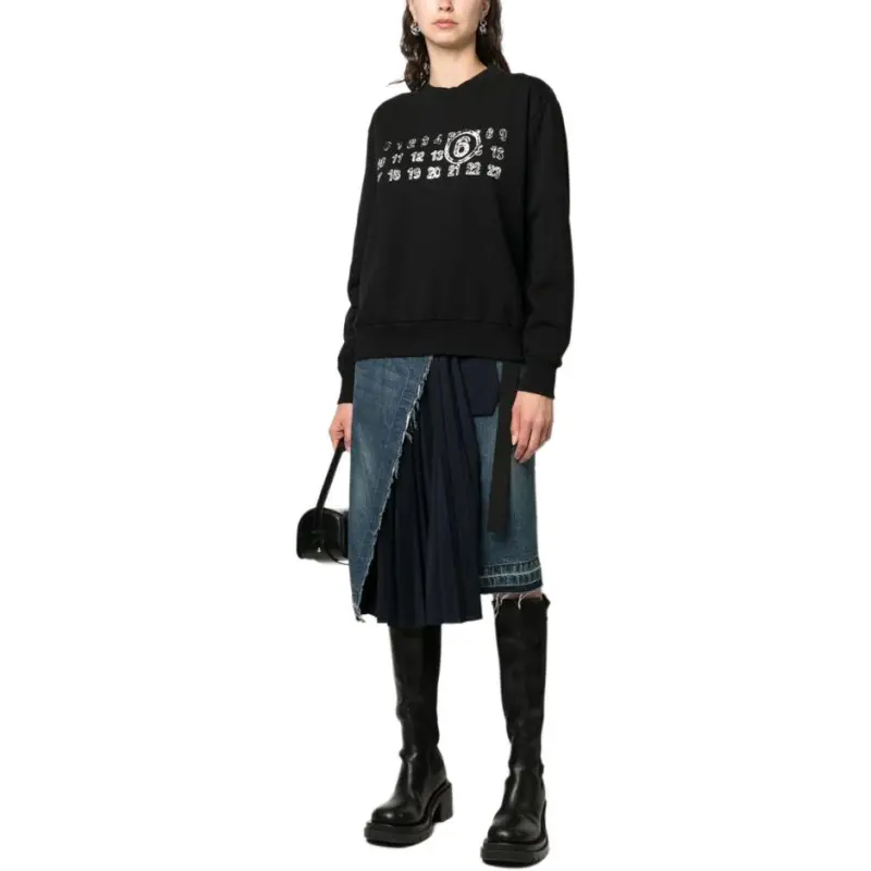 MM6 Maison Margiela Numbers motif Cotton Hoodie-4