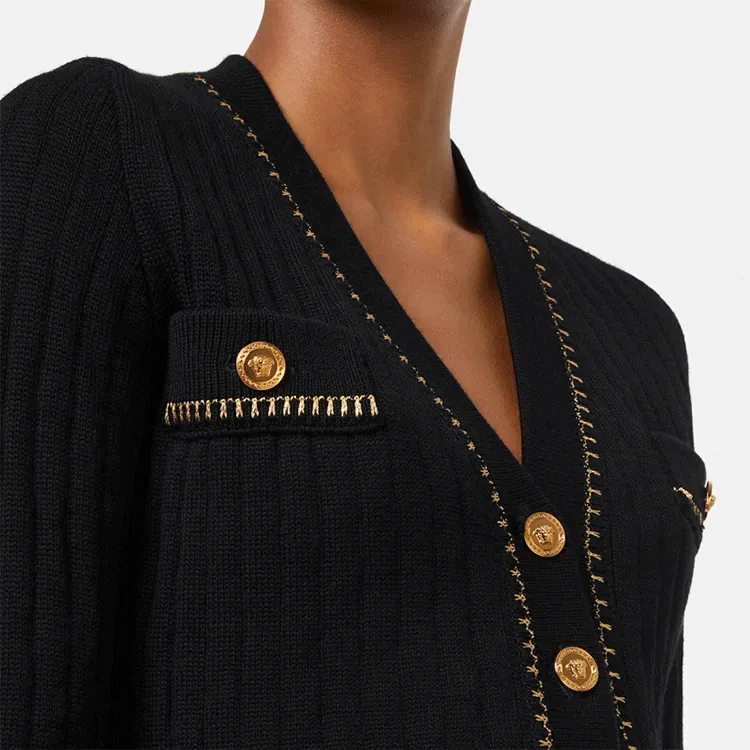 VERSACE Crop Tops Women's Black-4