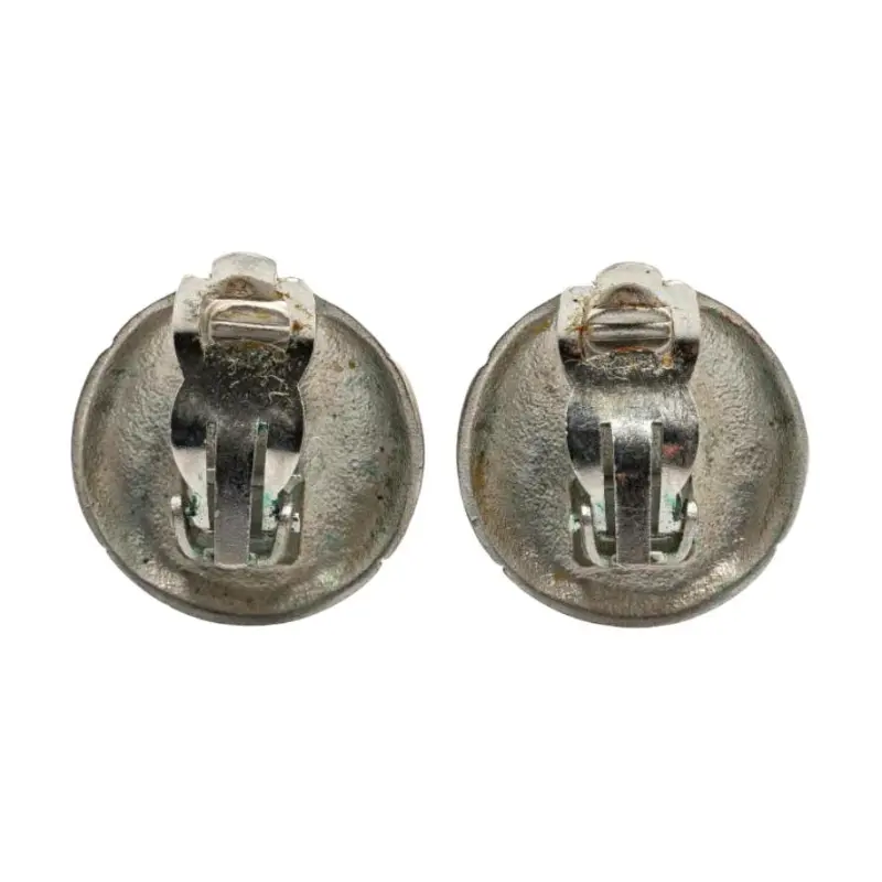 CHANEL 1998 Cc Round Clip On Earrings Costume Earrings-1