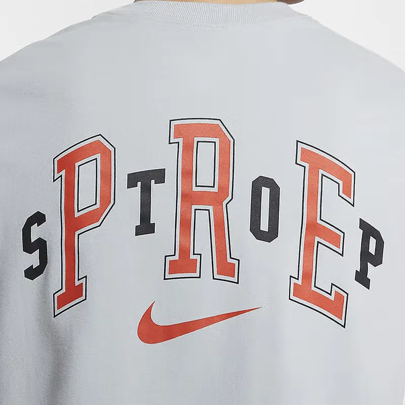 Nike T Shirts Men Gray White-4