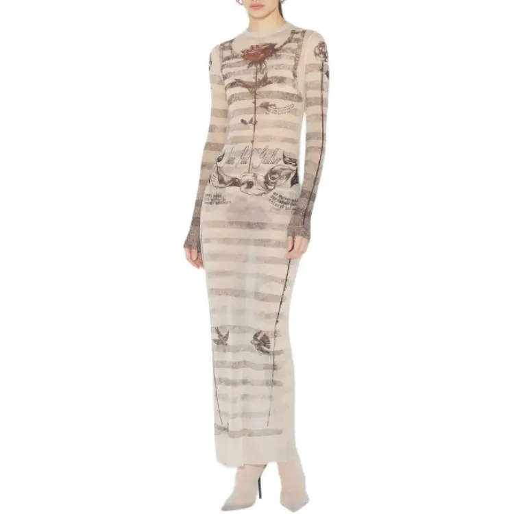 Jean Paul Gaultier Long Sleeved Dress Women's Natural-2