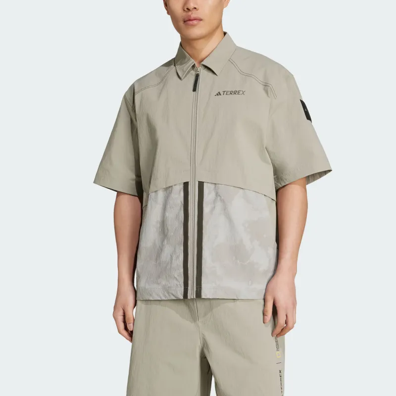 Adidas x National Geographic TerrexDisney Shirt Men's Light Sesame Gray Brown-1