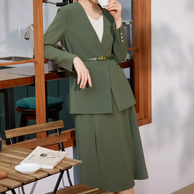 BBLLUUEE Business Suit Women's Turquoise Tea Green-1