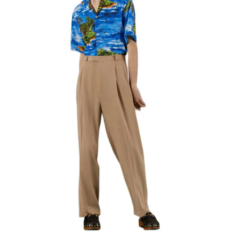 GUCCI Pleat detailing Tailored Wool Trousers-4