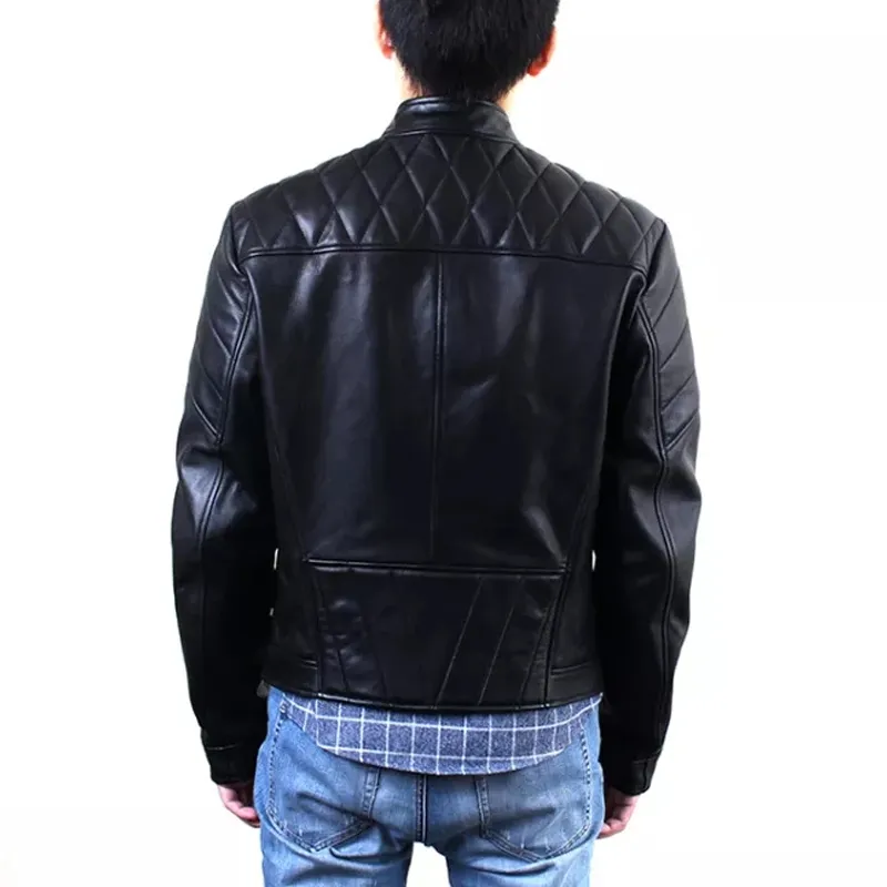 VERSACE SS22 Leather Jacket Men's Black-4