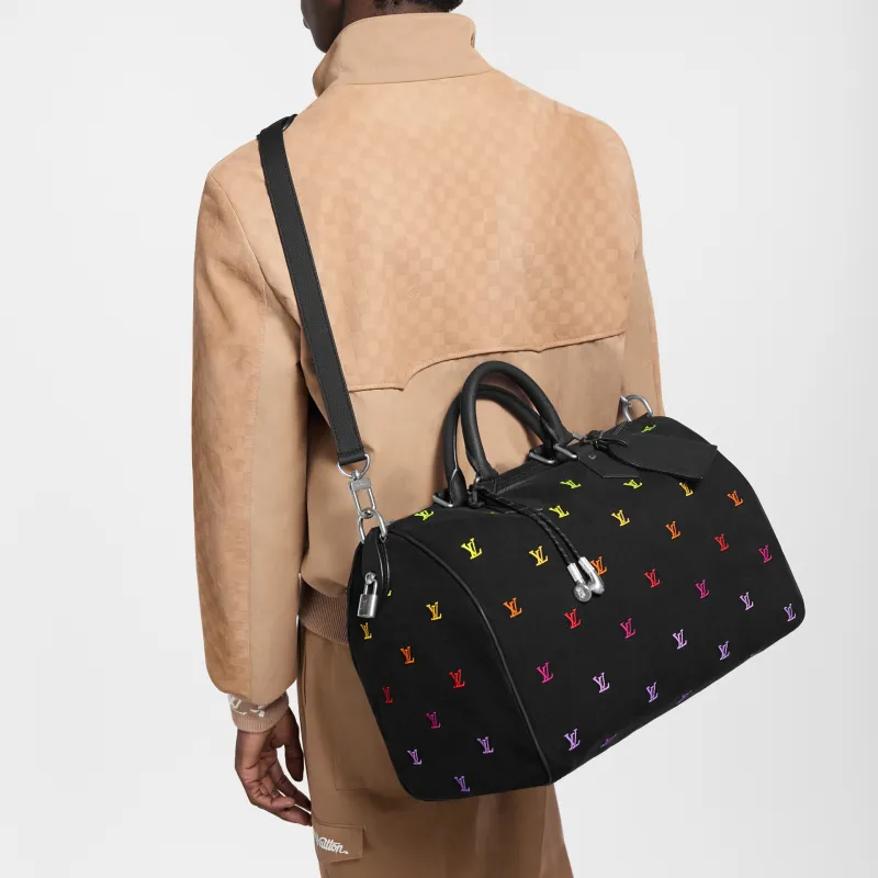 LOUIS VUITTON Speedy Blason Denim Shoulder Bag, Crossbody Bag, Handbag Men's Gradient Orange-6