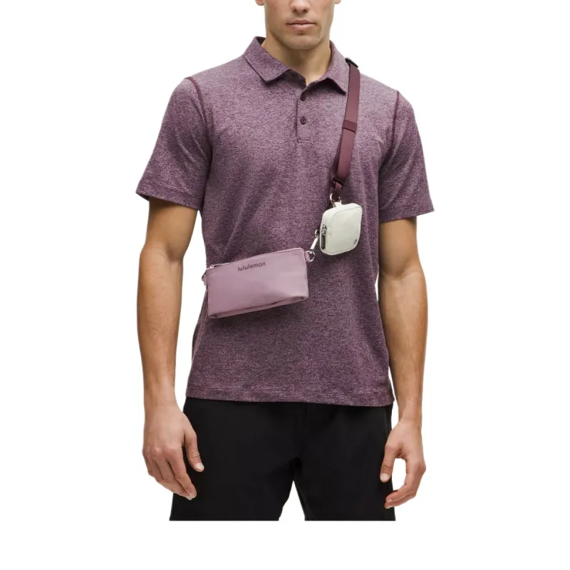Lululemon Nylon Shoulder Bag, Crossbody Bag Regular Women's Purple & Ivory White-2