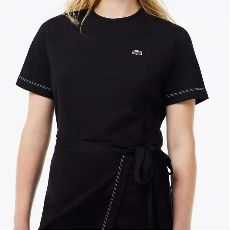 LACOSTE Short Sleeved Dresses Women's Black-3