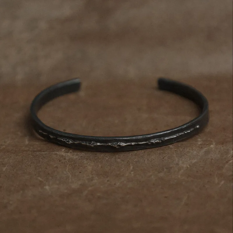 M.Wong 925 Sterling Silver, Adjustable Opening Yinyu Bangle Unisex-3