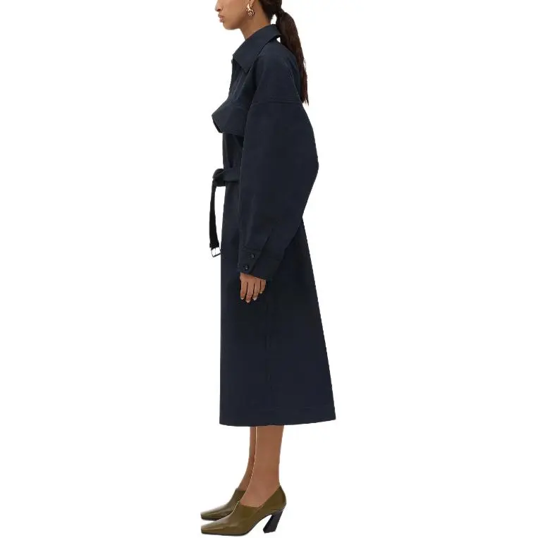 Bottega Veneta Long Sleeved Dress Women's Marine Blue-1