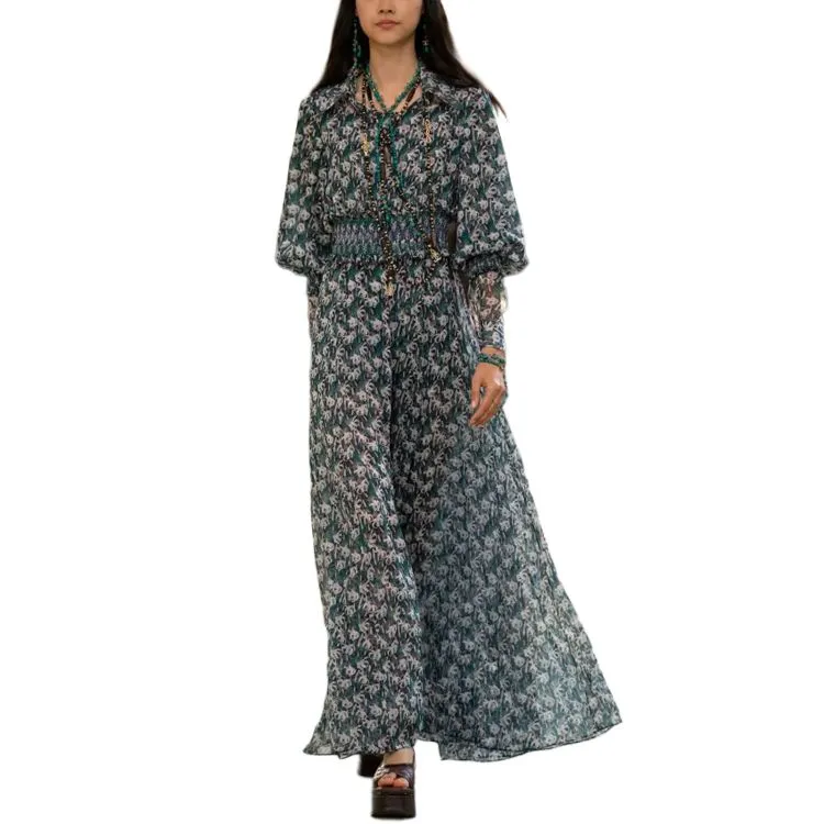 CHANEL SS23 Long-Sleeved Dresses Women's Green-1