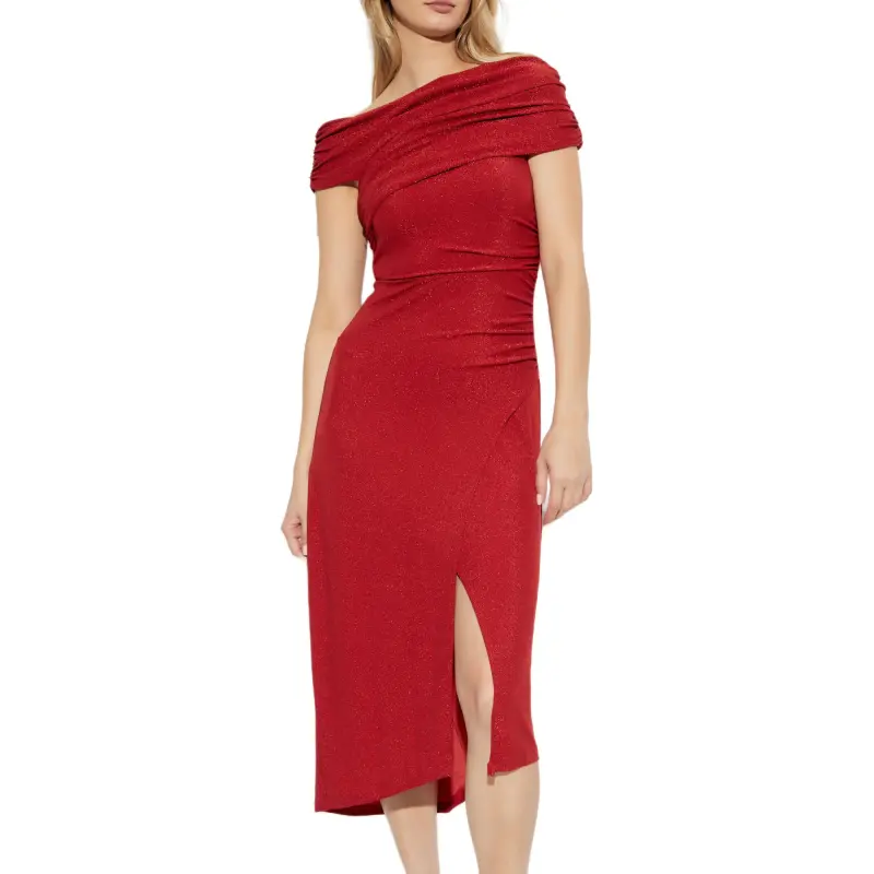 DVF Diane Von Furstenberg Off Shoulder Front Slit Dress-2
