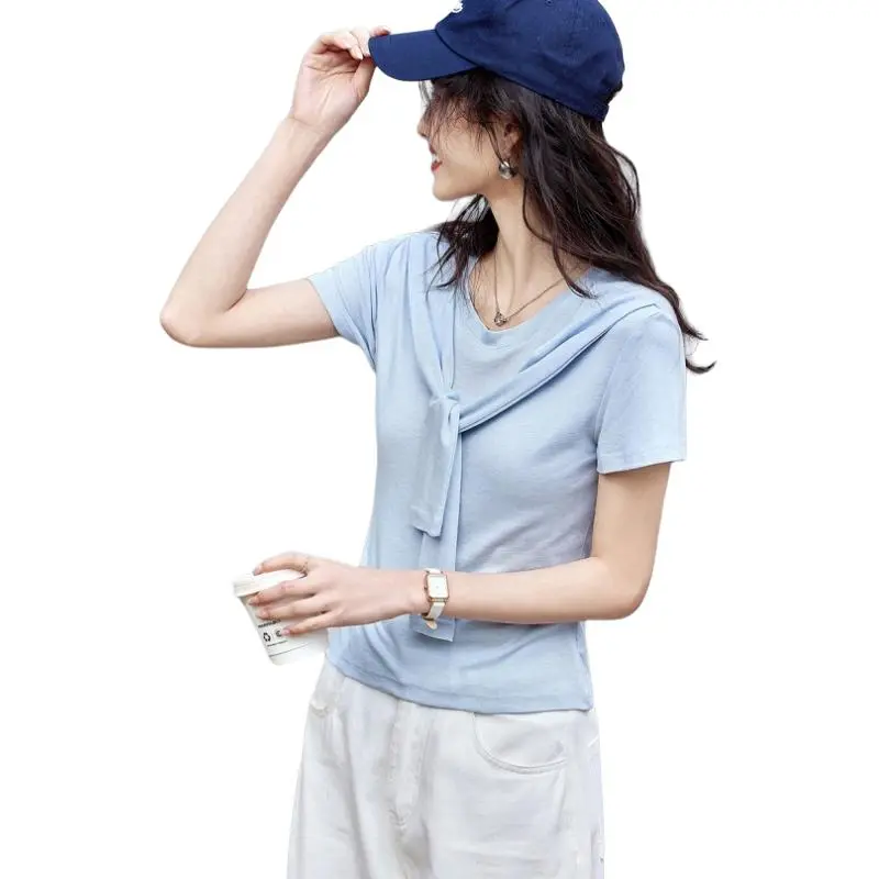 Mu Xiao Xin T Shirts Women's Blue-2