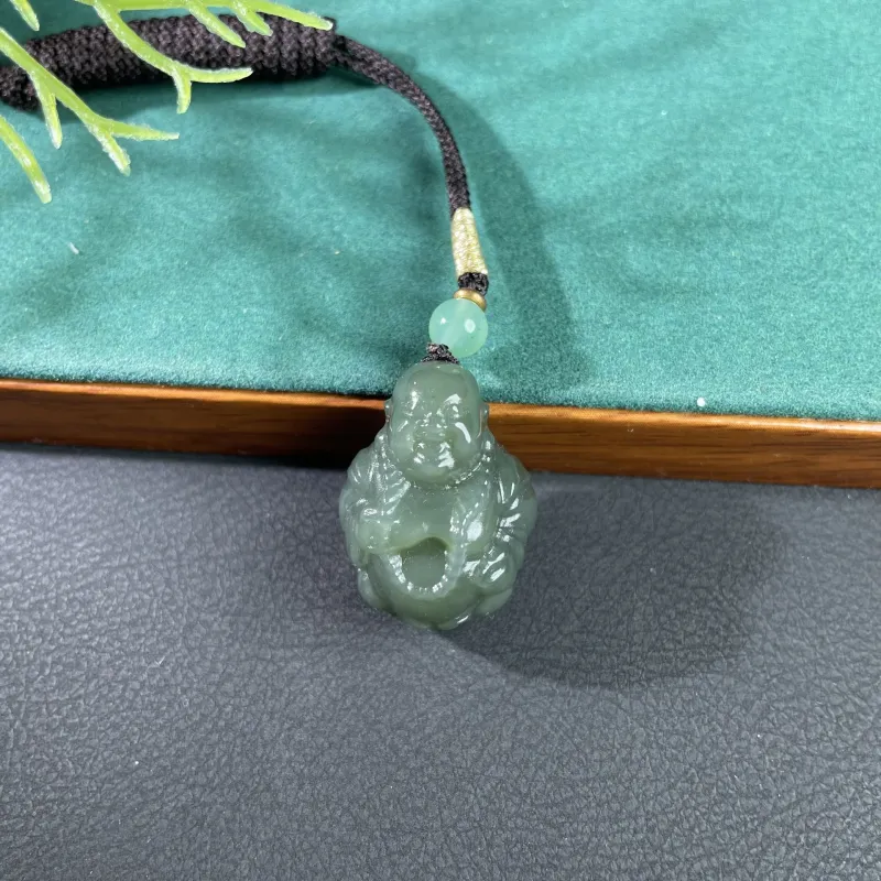 BUDOUXIAOAI Pendants Green Jade Women's-4