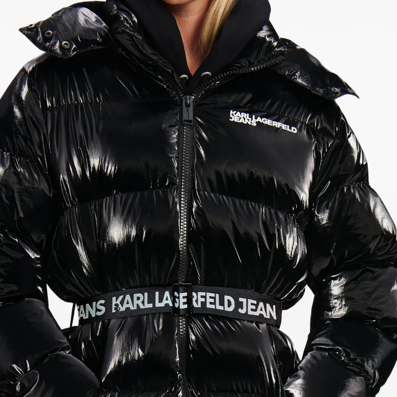 KARL LAGERFELD / Karl Lagerfeld Jeans Long Belted Puffer Coat-5