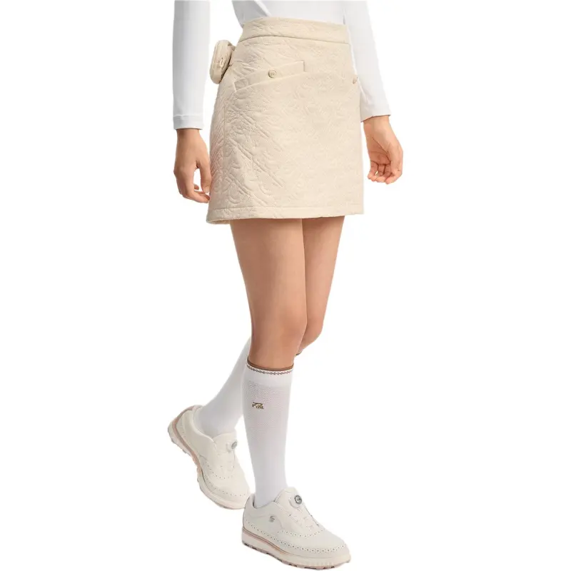FILA Golf Series Casual Short Skirts Women's Brown Beige Khaki-3