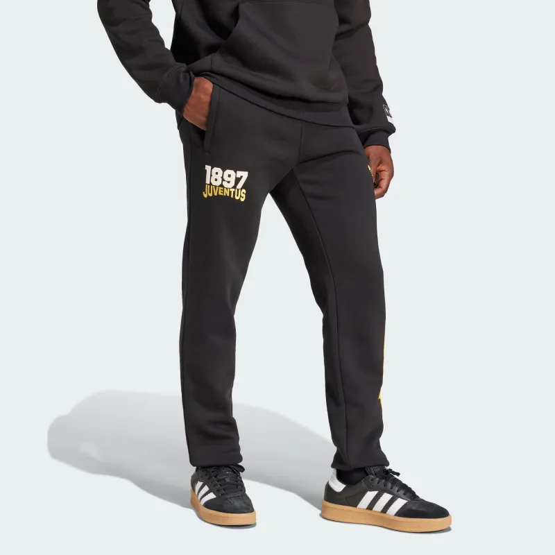 Adidas Originals JuventusVRCT Knitted Sports Pants Men's Black/bright Gold-1