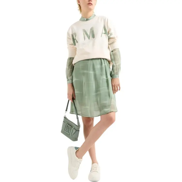 ARMANI EXCHANGEAE SS25 Long-Sleeved Dresses Women's Sage Green-3