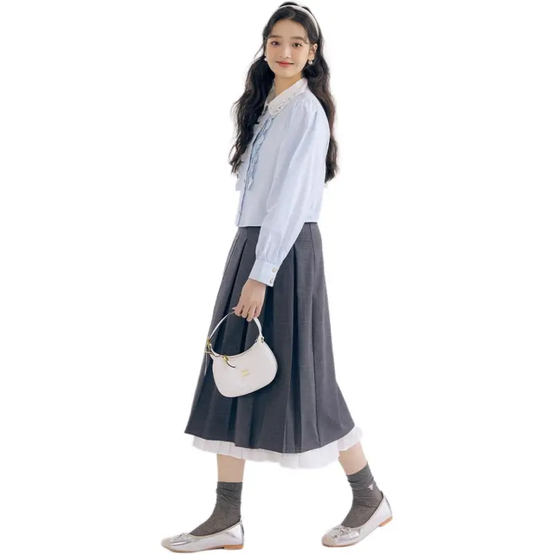 DEAR DEER PUFF Shirt Women's Blue-2