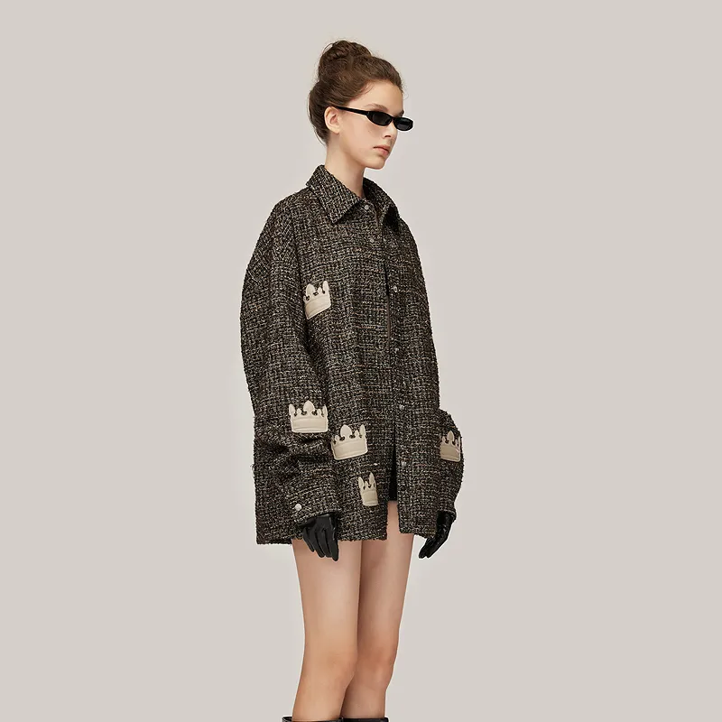 GF Ferré Jackets & Coats Unisex Brown With Print-4