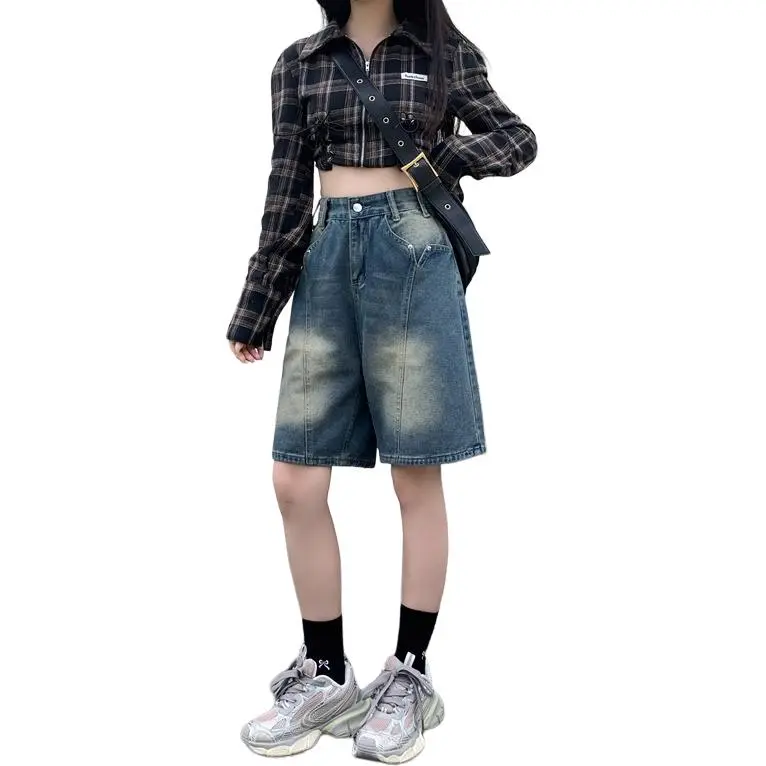 KVIV Denim Shorts Men Vintage Blue -2
