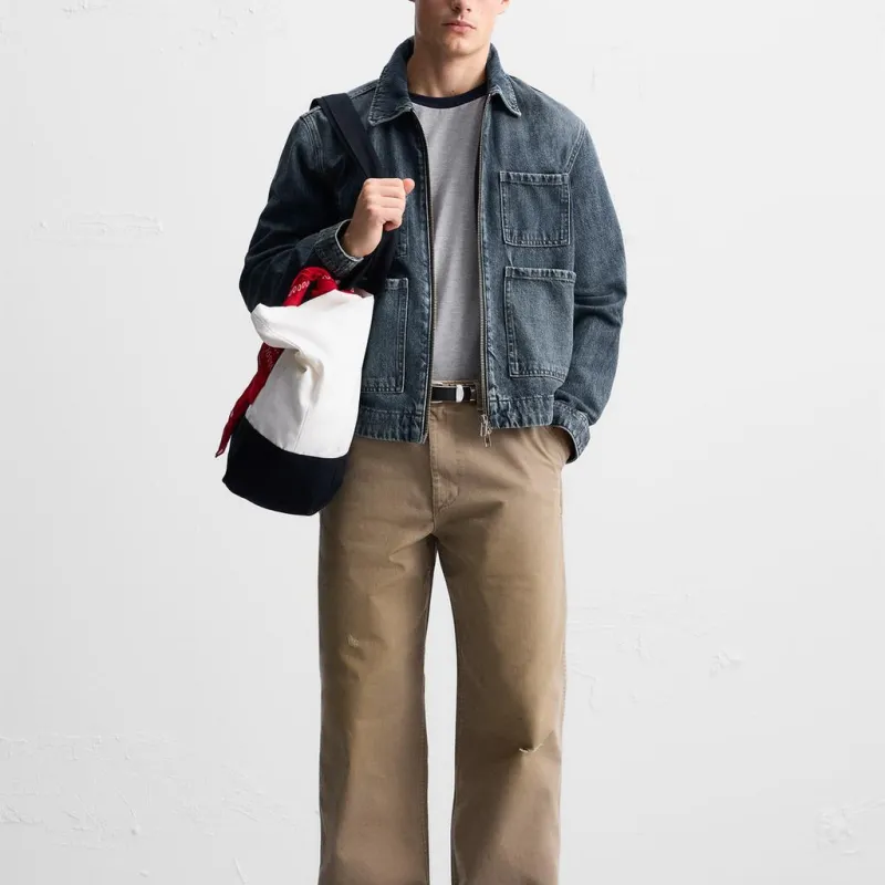 ZARA Denim Jackets Men Blue-2