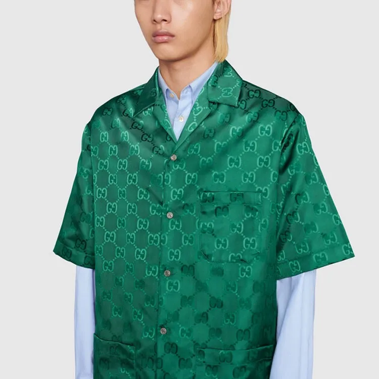 GUCCI Gg Canvas Nylon Bowling Shirt-5