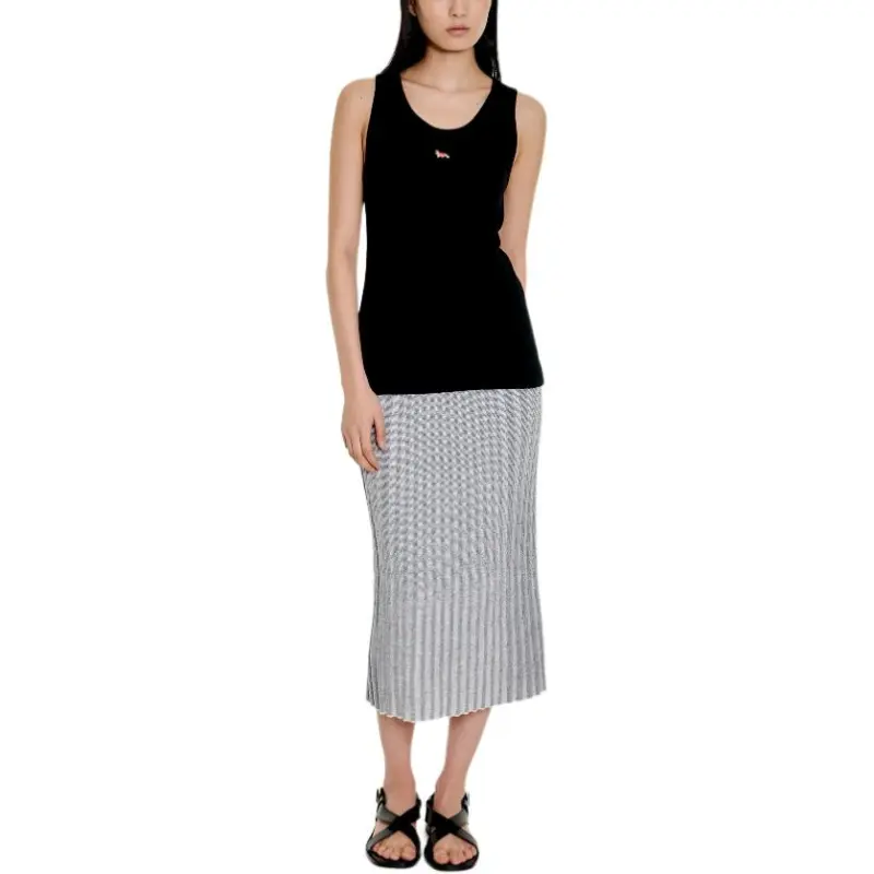 Maison Kitsune Fox Motif Sleeveless Ribbed Tank Top-5