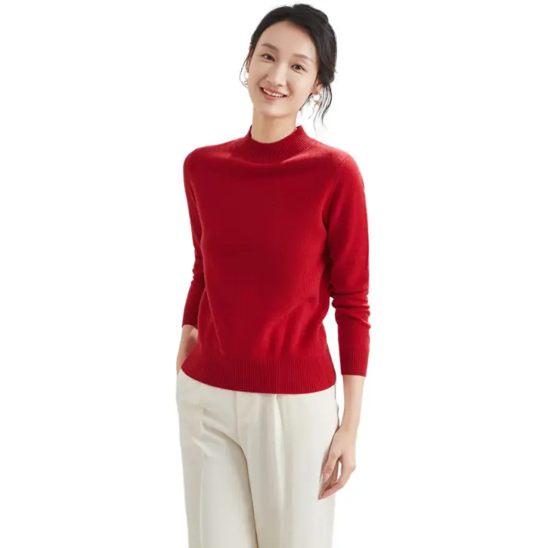 MIHUANG Cashmere Sweater Women's Joyful Red-1