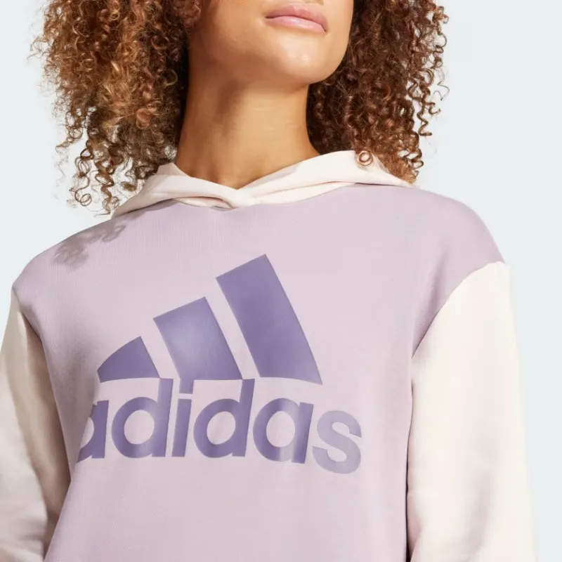 Adidas Essentials Logo Boyfriend Fleece Hoodie Sweatshirt Women's Purple-4