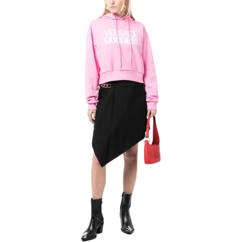 VERSACE Goddess Printed Drawstring Hoodie-2