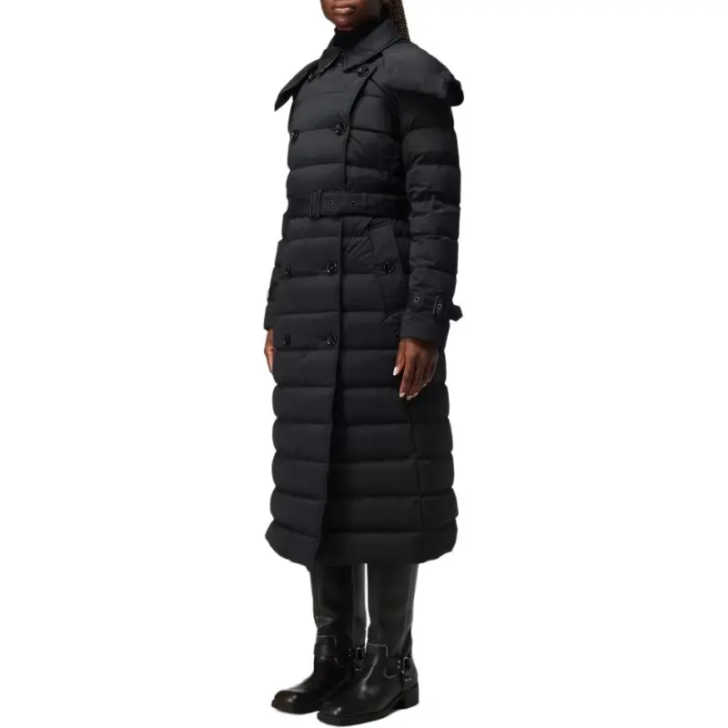 Burberry Double Breasted Hooded Belted Down Coat-3