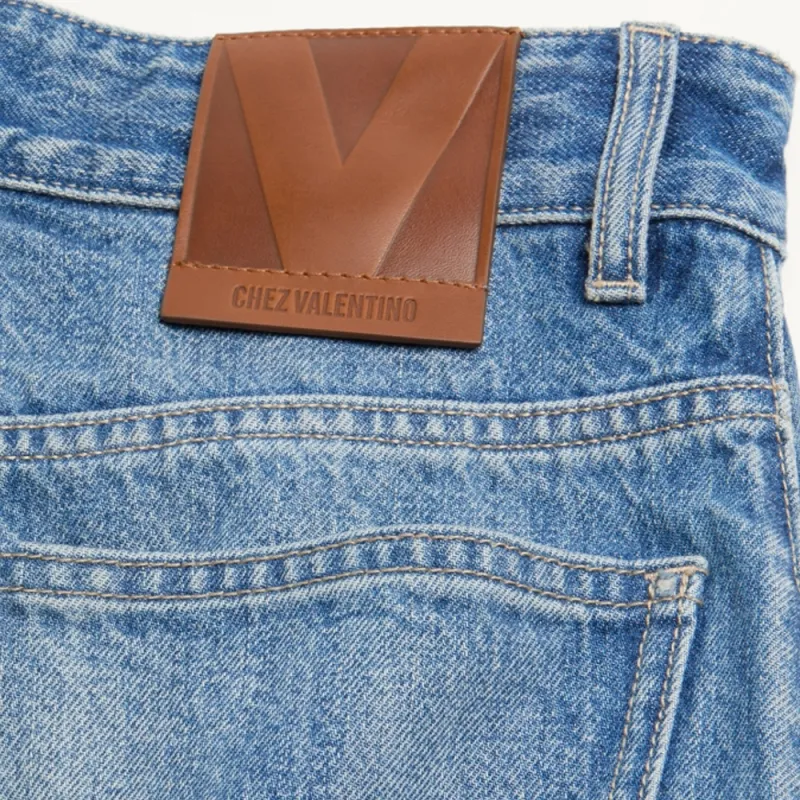 Valentino High Waist Wide Leg Jeans-6