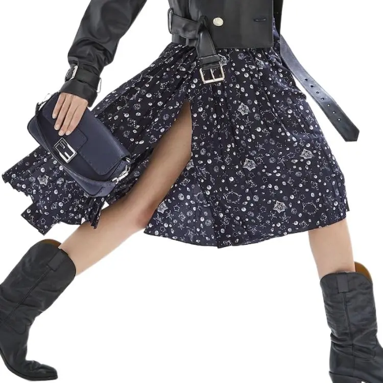 FENDI Casual Long Skirts Women's Blue-3