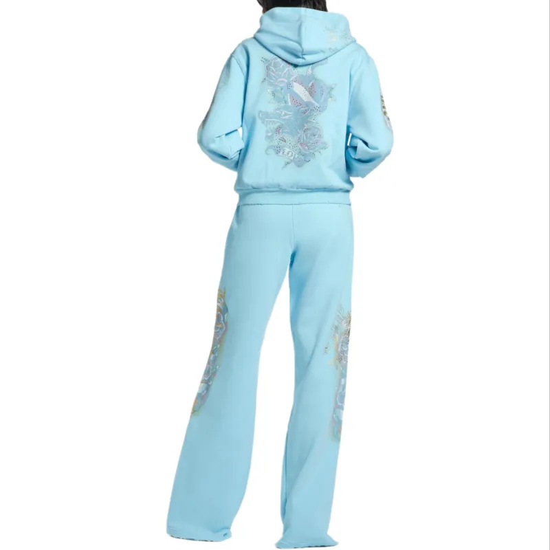 Balenciaga Knitted Sports Pants Women's Light Blue-3
