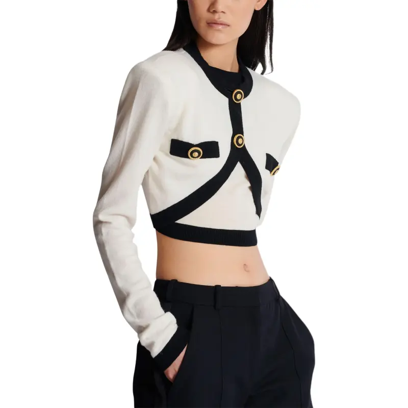 BALMAIN Cropped Knit Cardigan-5