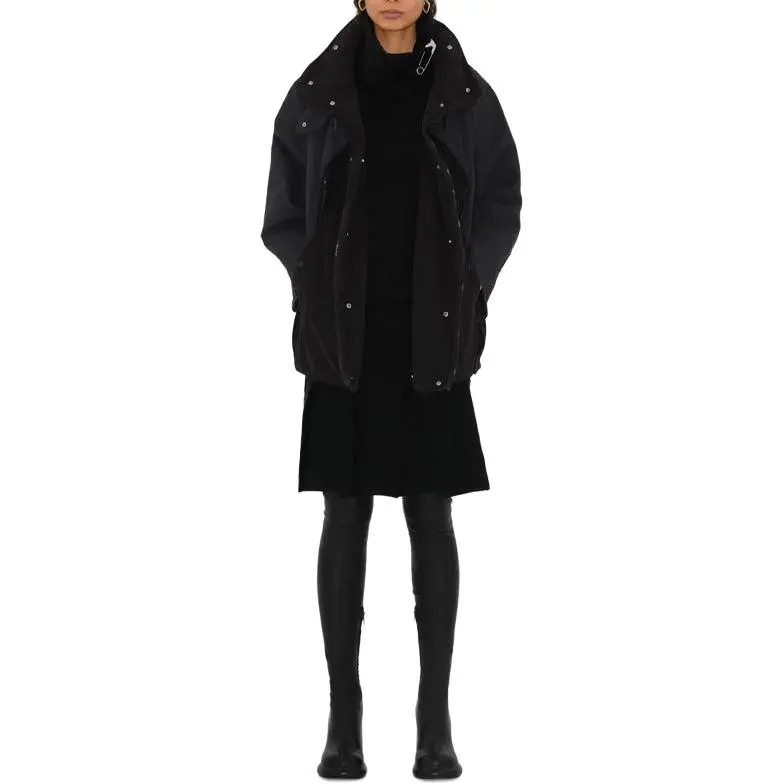 Burberry Parka Coats Women's Black-1
