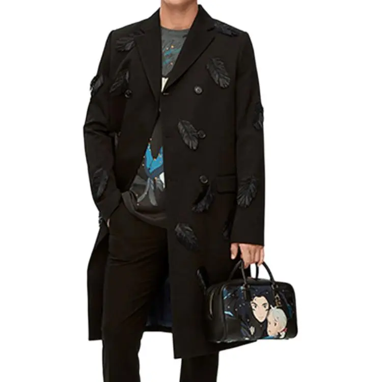 LOEWE SS23 LOEWE X The Moving Castle By Hayao Miyazaki Capsule Collection Coat Men's Black-1