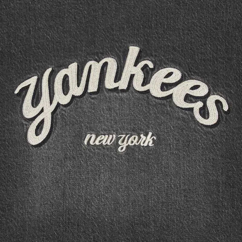 MLB Varsity New York Yankees Denim Jacket Women's Charcoal Gray-2