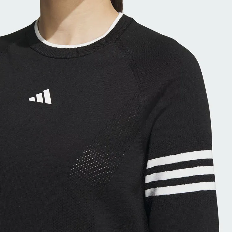 Adidas Long Sleeve Pullover Sweater Knitwear Women's Black-4