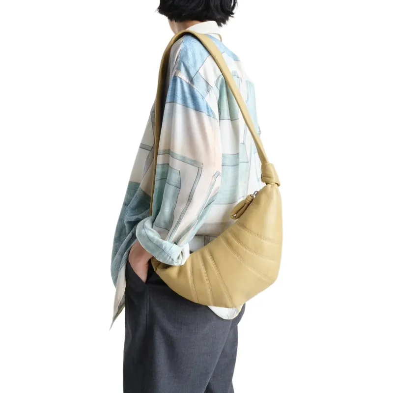 Lemaire Sheepskin Croissant Bag, Crossbody Bag, Shoulder Bag Unisex Ginger Yellow-4