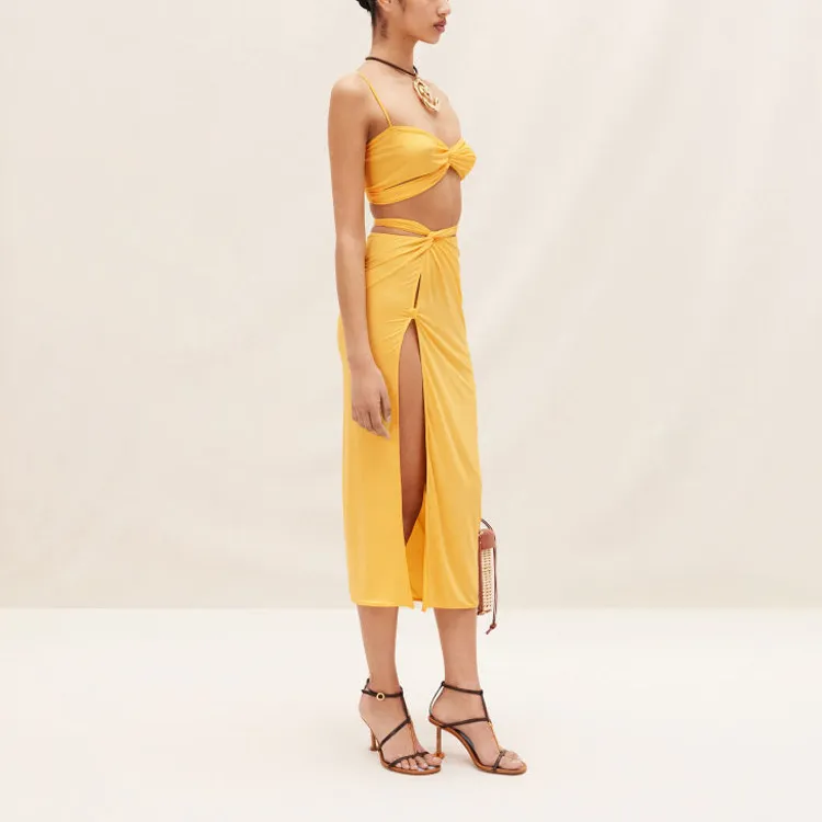 Jacquemus Casual Long Skirts Women's Yellow-3