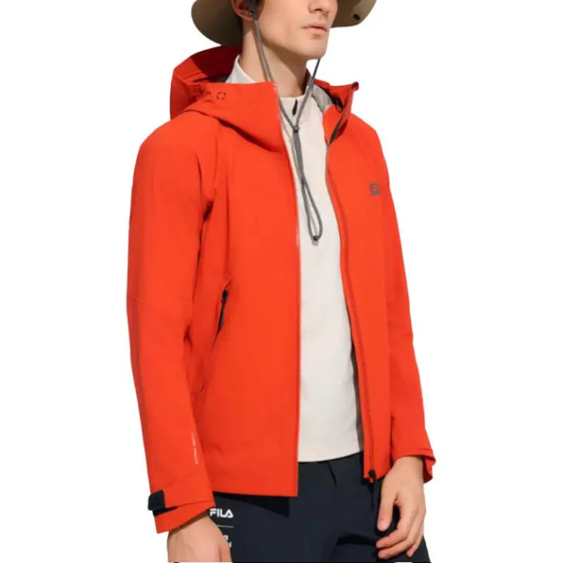 FILA Water-Resistant Windbreaker Jacket Men's Sandy Orange-3