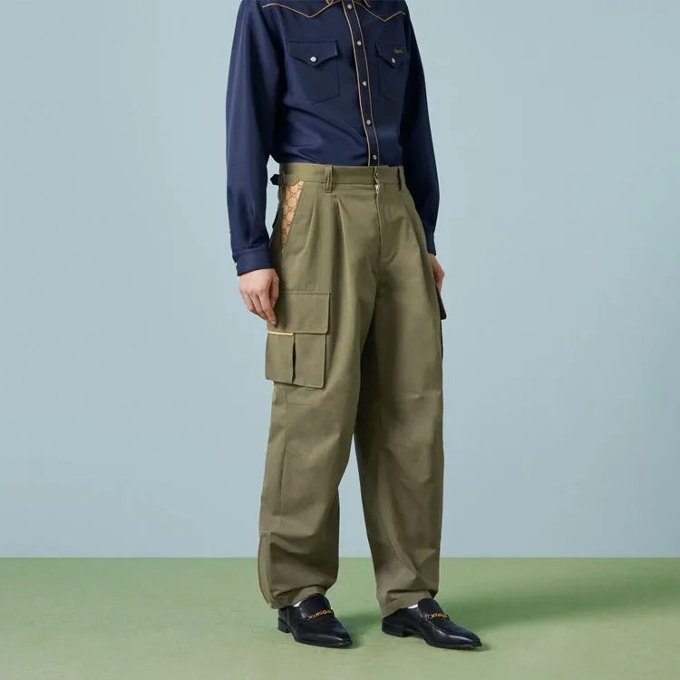 GUCCI Gg Wide Leg Cargo Pants-3