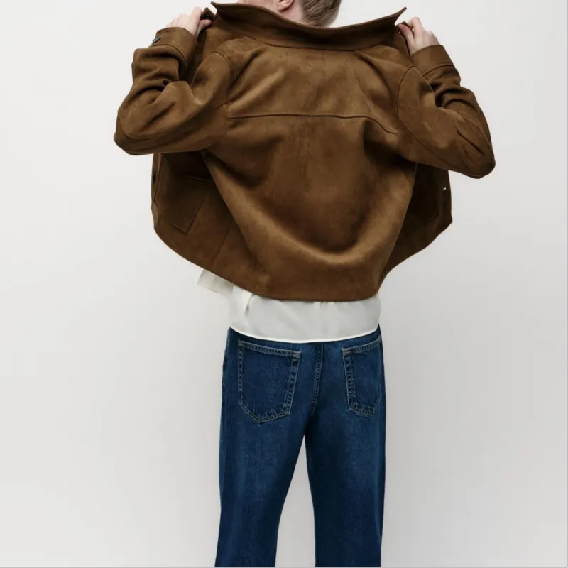 ZARA Jackets & Coats Women's Brown-5